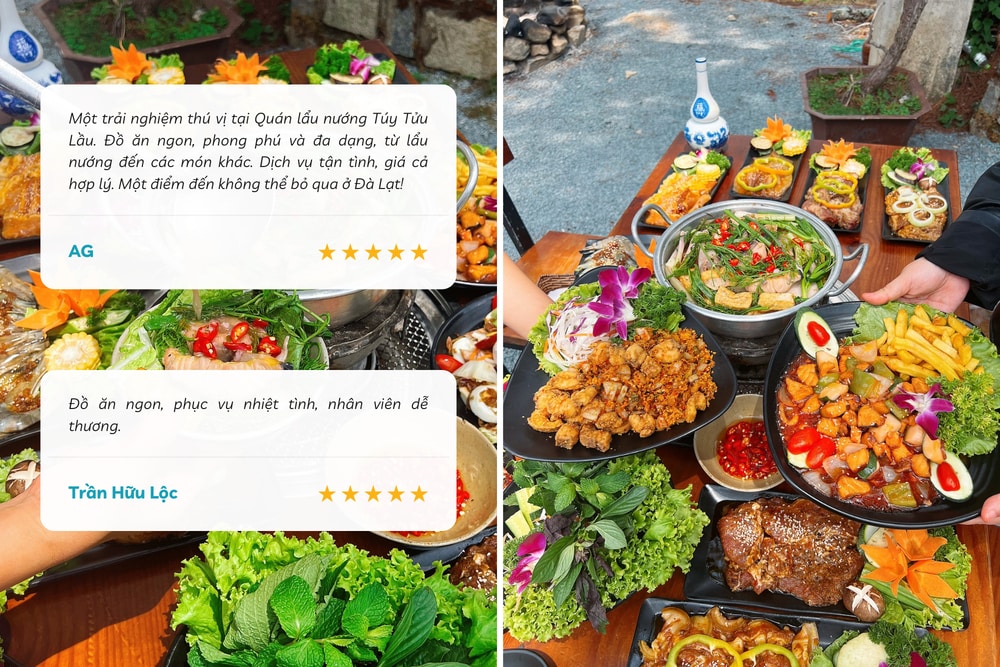 Menu đa dạng từ các món lẩu đến nướng, dịch vụ tận tình và giá cả hợp lý